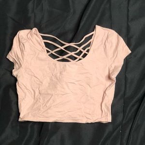 Criss cross backing crop top